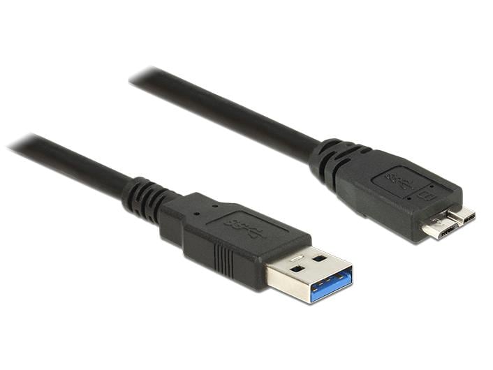 Delock | USB3.0 Kabel, A-Stecker zu Micro-B-Stecker | 3m, schwarz, 5Gbps