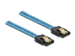 Delock | SATA-Kabel UV Leuchteffekt blau | 20 cm