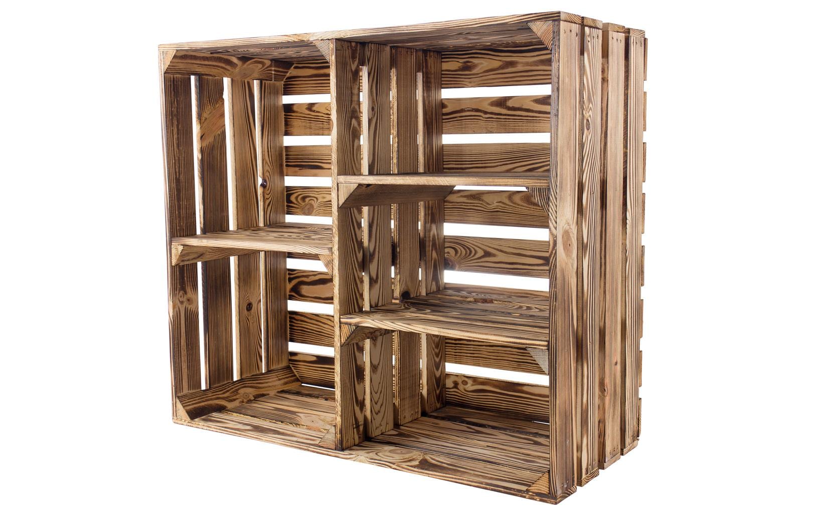 Holz Zollhaus, Regal Vintage geflammt 77 x