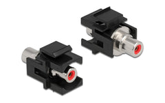 Delock | Keystone Cinch-Buchse/Cinch-Buchse | rot, schwarz