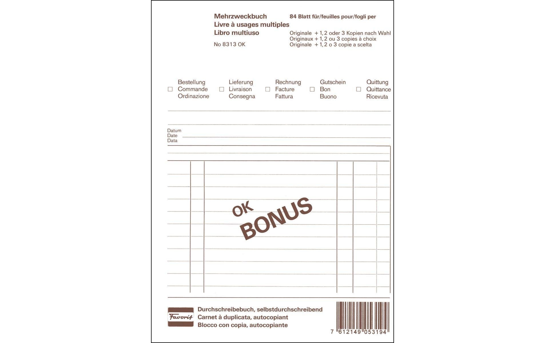 Favorit Mehrzweckbuch Bonus