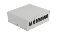 Delock Keystone Leergehäuse: 6 Port, grau