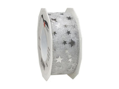 Pattberg | Geschenkband Orion | Grösse: 4 cm x 20 m, Farbe silber
