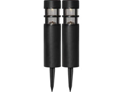 Star Trading | Solar Poller 2 Pack Rundi | 0.06W, IP44, Schwarz