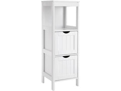 VASAGLE | Regal Landhausstil, Weiss | MDF, 30x89x30 cm (BxHxT)