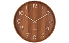 KARLSSON Wanduhr Pure, Dunkelbraun