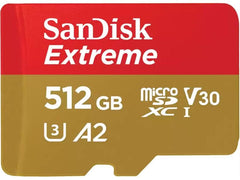 SanDisk | microSDXC Card Extreme 512GB | Lesen 190MB/s, Schr. 130MB/s, inkl. Adapter