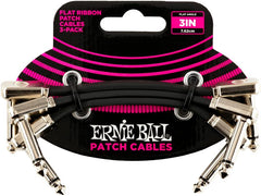 Ernie Ball | 6220 Patchkabel | flach, gew./gew., schwarz, 7.5 cm, 3er