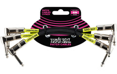 Ernie Ball | 6050 Patchkabel | gew./gew., schwarz, 15cm, 3er