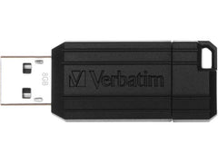 Verbatim | PinStripe 8GB, USB2.0 | USB 2.0 / 8 MB/s, 2.5 MB/s / schwarz