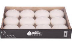 müller Kerzen | Müller Schwimmkerzen 12er | crème 3x4.5 cm