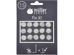 müller Kerzen | Müller Klebewachsplättchen, 15er | weiss