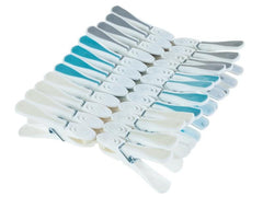 FTM | Wäscheklammern | blau, beige, grau / 24 Pcs