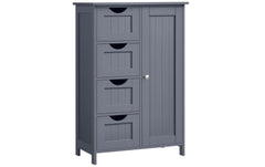 VASAGLE | Schrank Landhausstil, Grau | MDF, 30x55x82 cm (TxBxH)