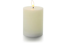 balthasar, LED Zylinderkerze Rillen, Creme