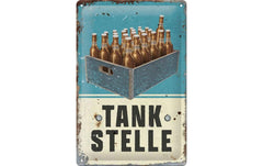 Nostalgic Art | Schild Tankstelle Bier | Metall, 20x30 cm