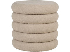 House Nordic | Pouf Brooklyn Beige | Mit Stauraum, Ø44x44 cm