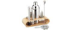 relaxdays | Cocktailset Edelstahl 11teilig | Edelstahl, Bambus