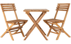 House Nordic | Bistrotisch-Set Cuenca | Teakholz, 2 Stühle 1 Tisch