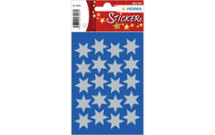 Herma Weihnachtssticker Sterne silber 21mm