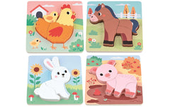 Puzzle-Set mit 4 Tieren
