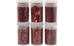 Creativ Company, Glitzerset Rot, 6 x 5 g