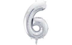 Partydeco Folienballon Zahl 6 gross