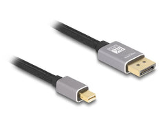 Delock | Mini DisplayPort - DisplayPort Kabel | 2m, grau, Metall ohne Einrastfunktion