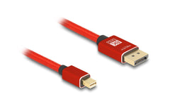 Delock | Mini DisplayPort - DisplayPort Kabel | 1m, rot, Metall ohne Einrastfunktion