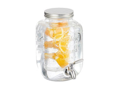 relaxdays | Getränkespender mit Fruchteinsatz | Glas, 4 Liter