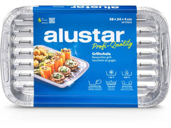 Alustar | Grillschale Profi 10 Stück | 38 x 24 x 4 cm