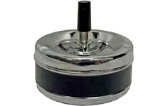 Dameco | Aschenbecher, Schleuderdeckel | Lederoptik, Metall, 11x10 cm (DxH)