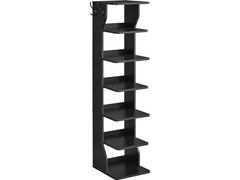 VASAGLE | Schuhgestell, 6 Ablagen, Schwarz | 26.4x30x110.4 cm, Spanplatte, Stahl