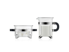 Bodum | Chambord Zucker + Milch Set | 2-teilig, Glas, Edelstahl Chrom