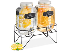 relaxdays | Getränkespender 4 Liter | 2er Set, je 4 Liter