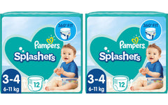 Pampers | Windeln Splashers Tragepack | Grösse 3-4, 2x 12 Stück