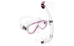 CRESSI | Estrella + Seal Dry Snorkel Combo | Clear/Pink