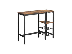 VASAGLE | Bartisch Industrial Braun-Schwarz | 110x40x90 cm, Sperrholz, Stahl