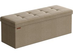 Songmics | Sitztruhe Ottomane, 110x38x38 cm | Braun, MDF, Schaumstoff