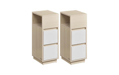 VASAGLE | Nachttisch in Weiss-Nature, 2er Set | 25x30x65 cm, MDF, Sperrholz