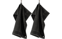 Tiseco | Geschirrtuch Pharao 3er Set 50x50 cm | schwarz, quadratisch