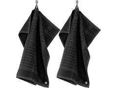 Tiseco | Geschirrtuch Pharao 3er Set 50x50 cm | schwarz, quadratisch