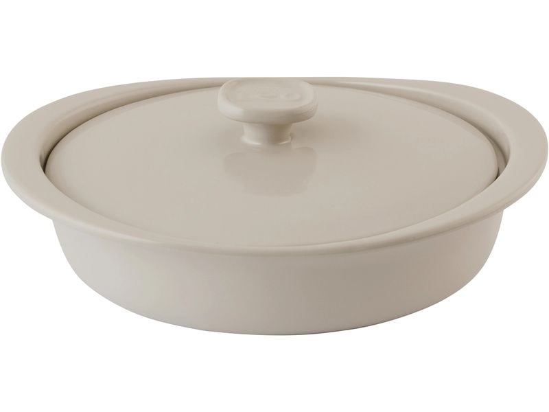 BergHOFF | Auflauform Leo Balance rund MM | 2.4L, Steingut, mit Deckel