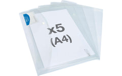 Rapesco | Eco Dokumententasche A4+ | transparent, 5 Stück