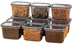 Hermia | Vorratsdosen-Set 12-teilig anthrazit | 12x 800ml, 100% Plastik