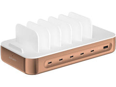 4smarts | Ladestation Team, Kupfer | 100W, 5x USB-C, 1x USB-A, 6 Kabel
