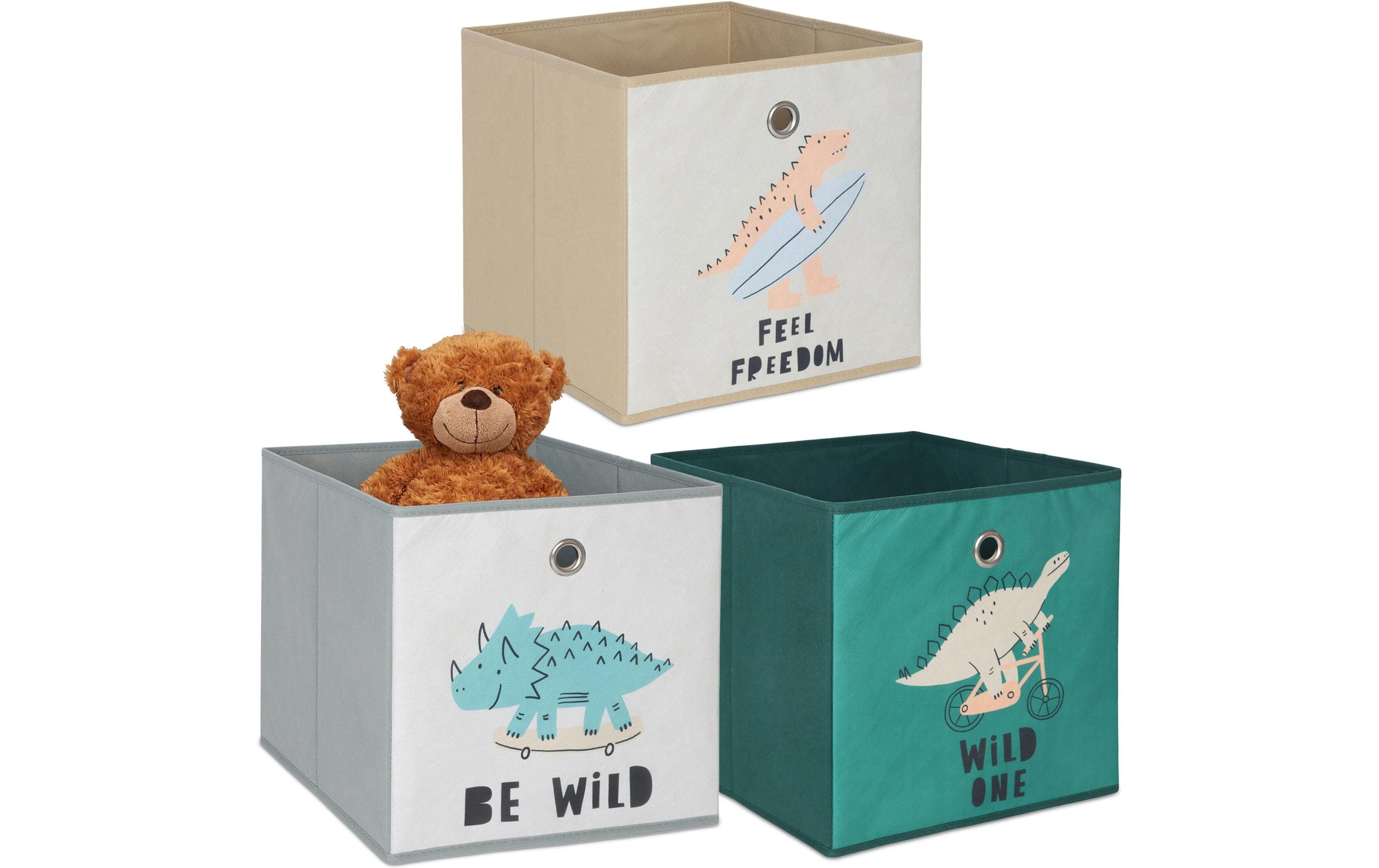 relaxdays Spielzeugbox Dino Sport
