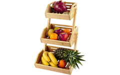 relaxdays | Etagere Obst 3er | Material: Bambus