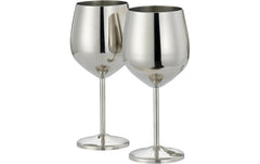 Oak & Steel | Oak&Steel Weingläser Silber, 2er Set | Edelstahl