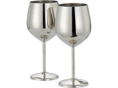 Oak & Steel | Oak&Steel Weingläser Silber, 2er Set | Edelstahl